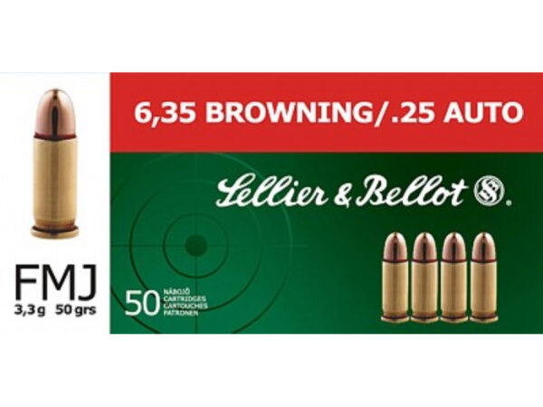 MUNICION METALICA S&B CL.6´35 BROWNING FMJ - 50 GRS. - Imagen 2