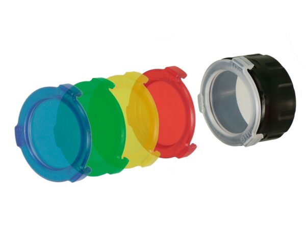 SET DE 5 FILTROS COLORES PARA LINTERNA - DIAM.42MM.