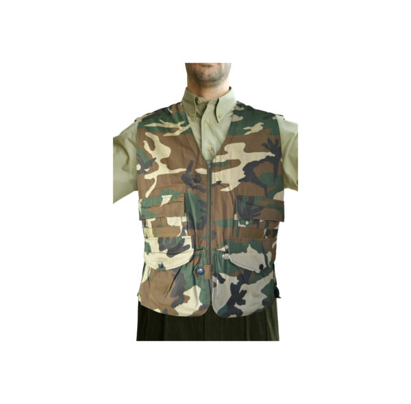 CHALECO DE CAZA DOBLE BOLSILLO SPORT JAGD CAMUFLAJE